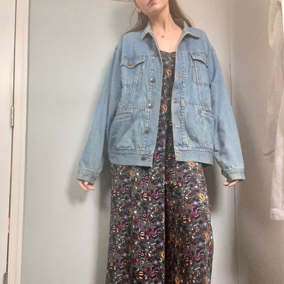 Jackets & Coats Vintage Oversized Jean Jacket With Pockets Retro